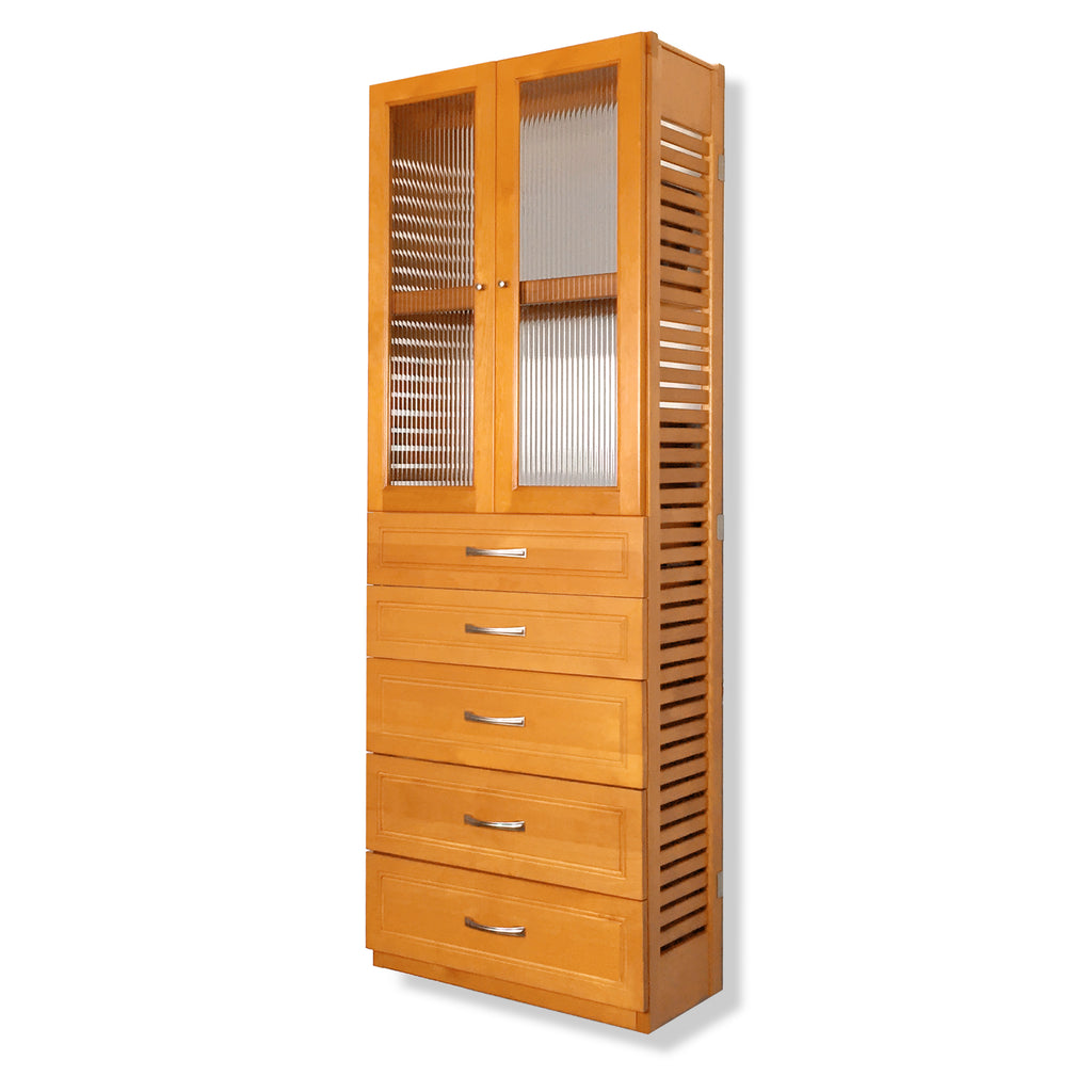 12in Deep Tower with Doors and 5 Drawers - Modern