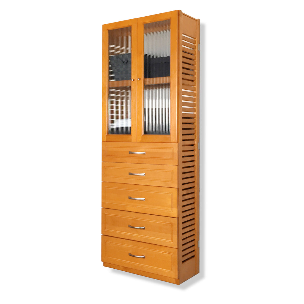 12in Deep Tower with Doors and 5 Drawers - Modern