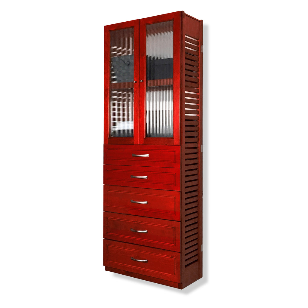 12in Deep Tower with Doors and 5 Drawers - Modern