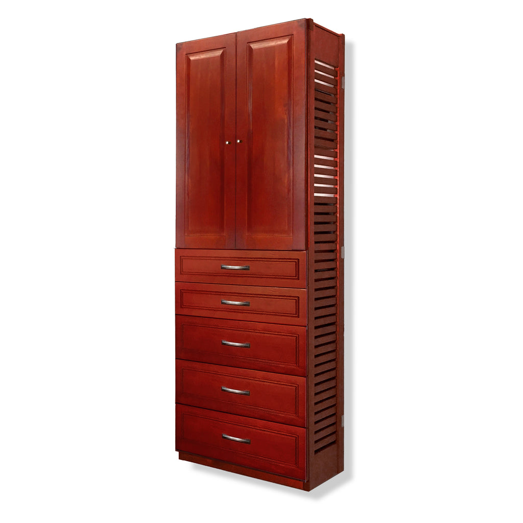 12in Deep Tower with Doors and 5 Drawers - Modern