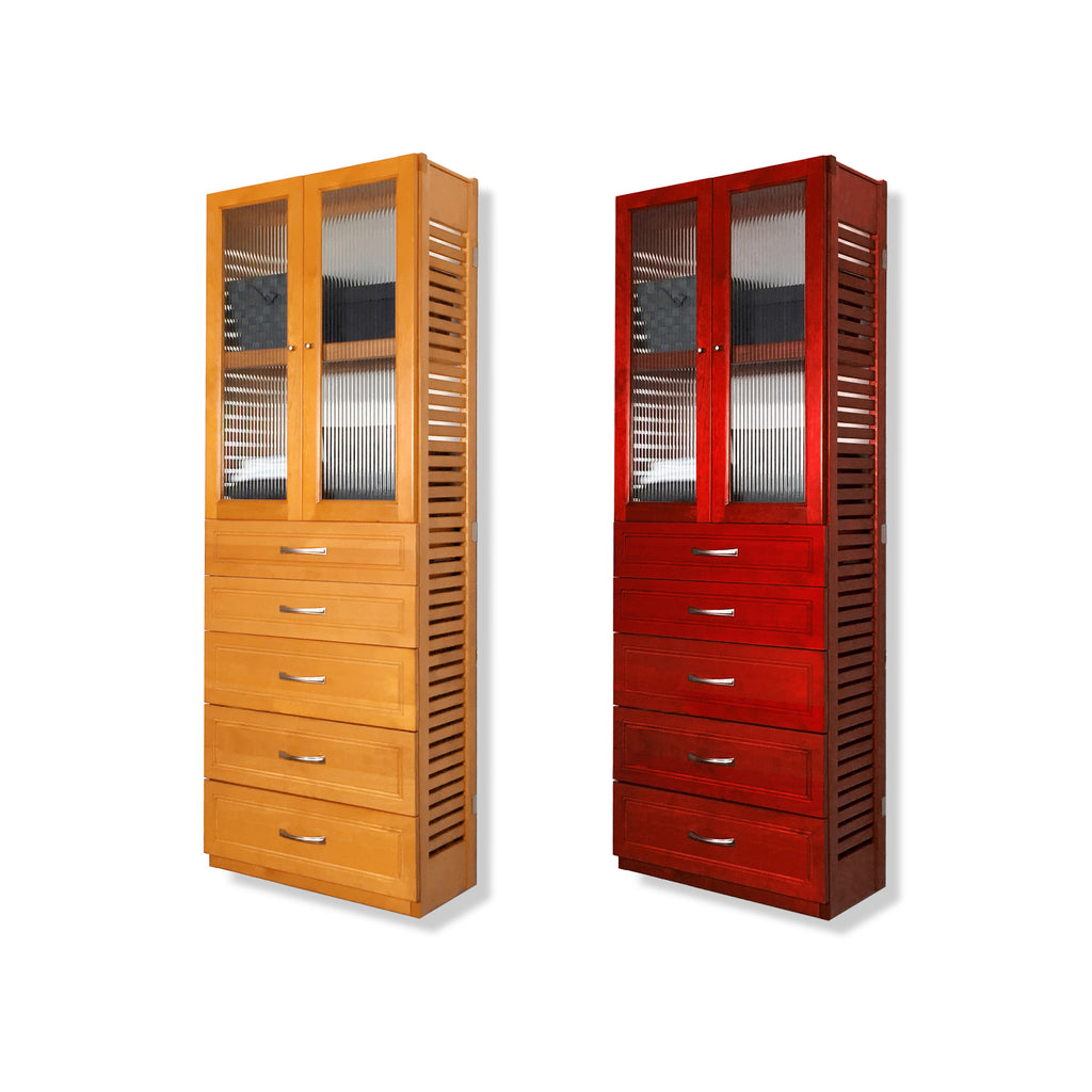 12in Deep Tower with Doors and 5 Drawers - Modern