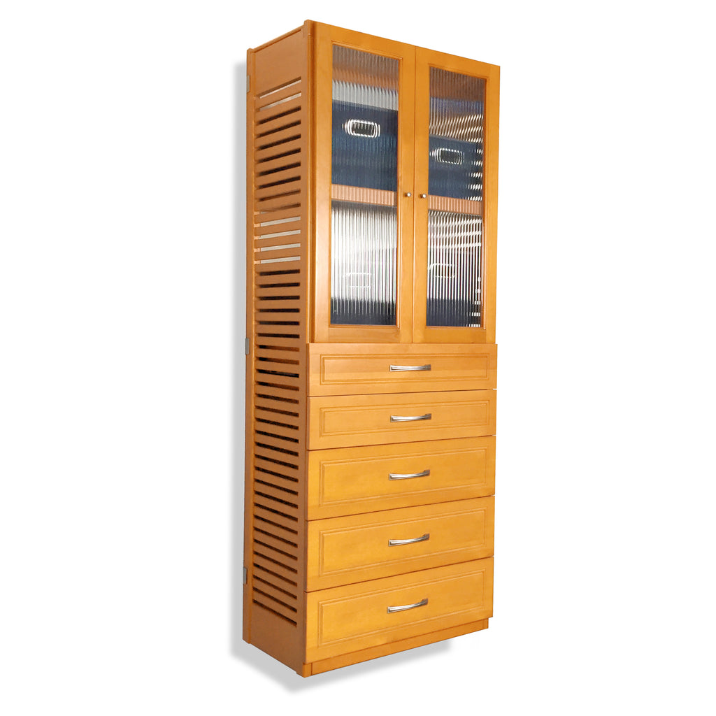 16in Deep Tower with Doors and 5 Drawers - Modern