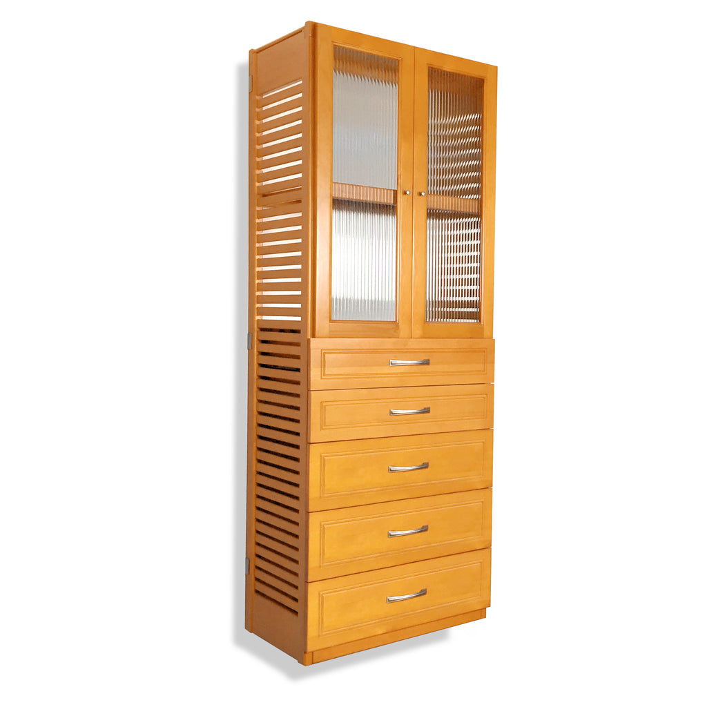 16in Deep Tower with Doors and 5 Drawers - Modern