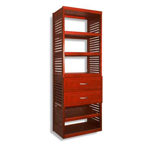 16in Deep Tower with Shelves and 2 Drawers - Modern