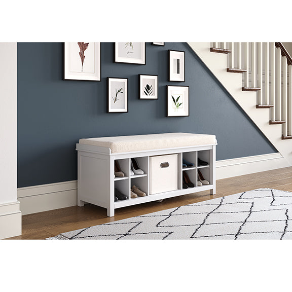 Entryway Bench - 1 Bin & 2 Shoe Dividers