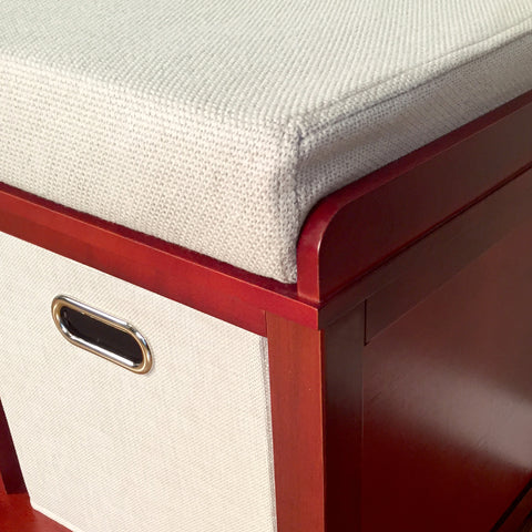 Entryway Bench - 2 Bins & 1 Shoe Divider