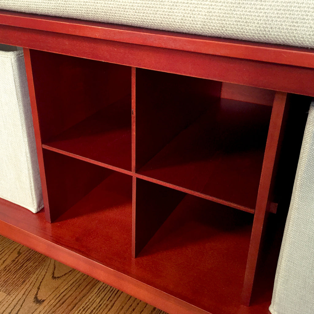 Entryway Bench - 2 Bins & 1 Shoe Divider