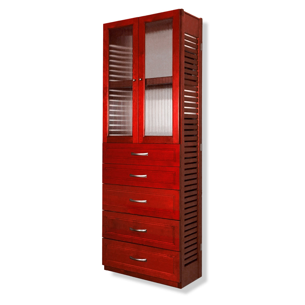 12in Deep Tower with Doors and 5 Drawers - Modern