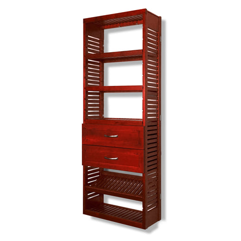 12in Deep Tower with Shelves and 2 Drawers - Modern
