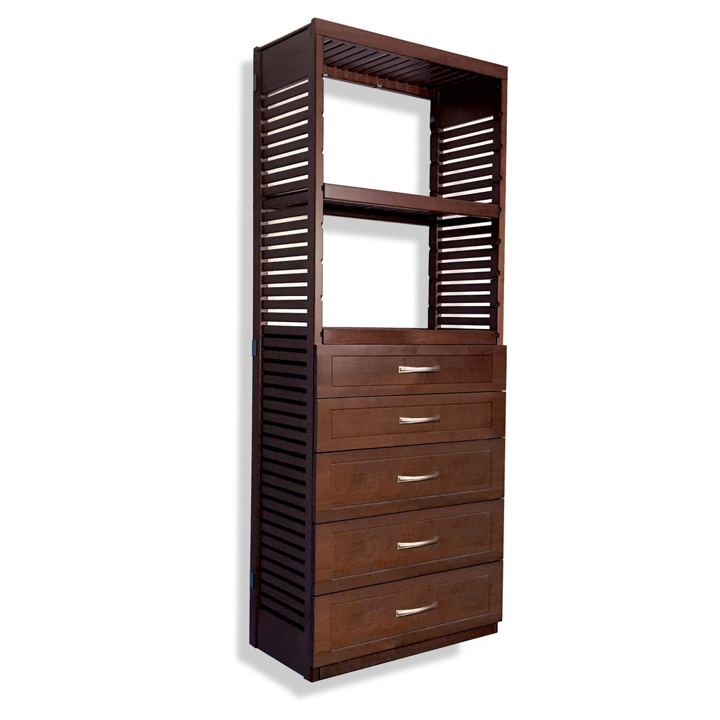 16in Deep Tower with 5 Drawers - Shaker