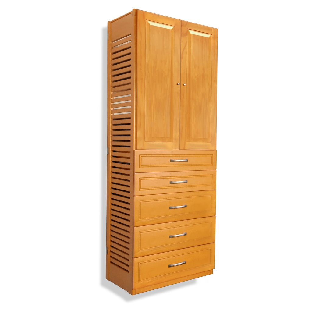 16in Deep Tower with Doors and 5 Drawers - Modern