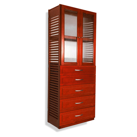 16in Deep Tower with Doors and 5 Drawers - Modern