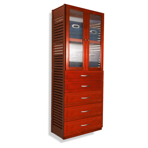 16in Deep Tower with Doors and 5 Drawers - Modern