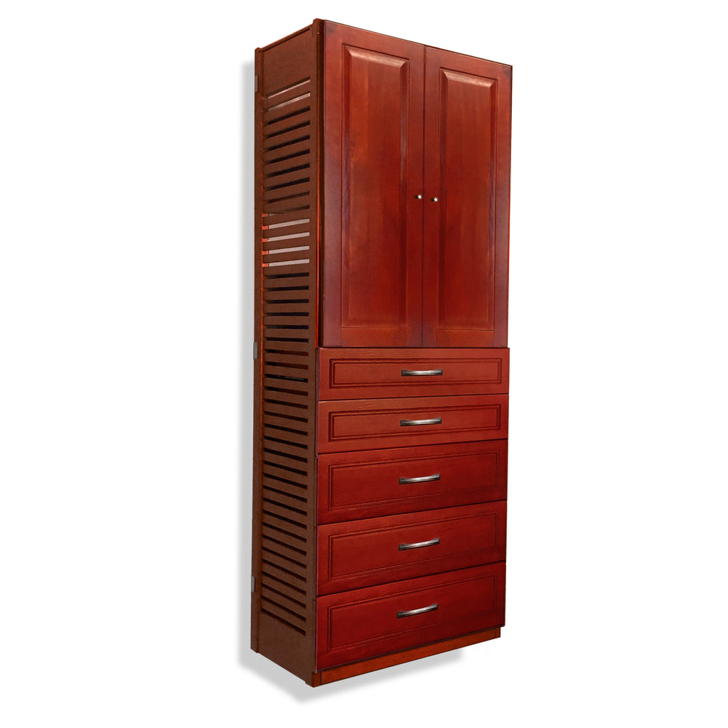 16in Deep Tower with Doors and 5 Drawers - Modern