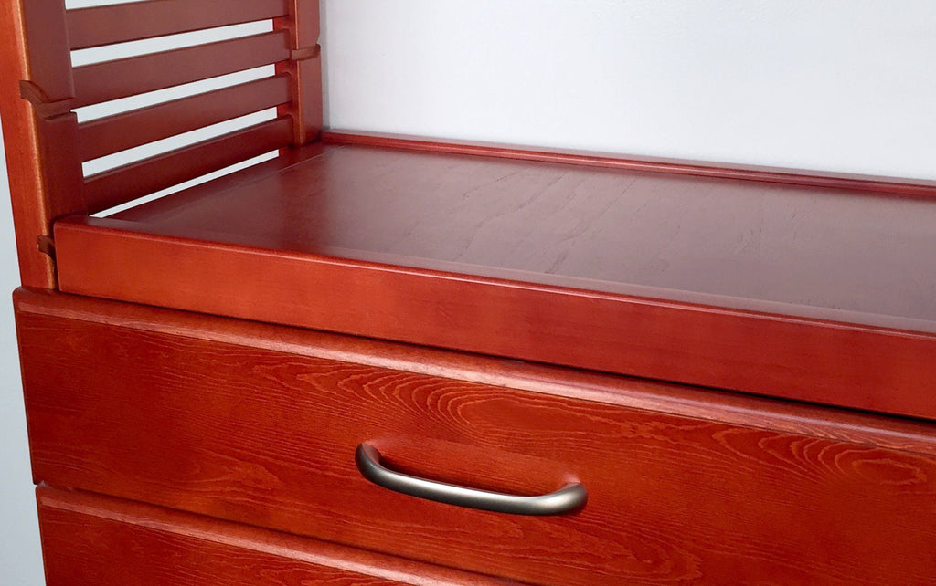 Red Mahogany 16" Solid Drawer Top Adjustable Shelf