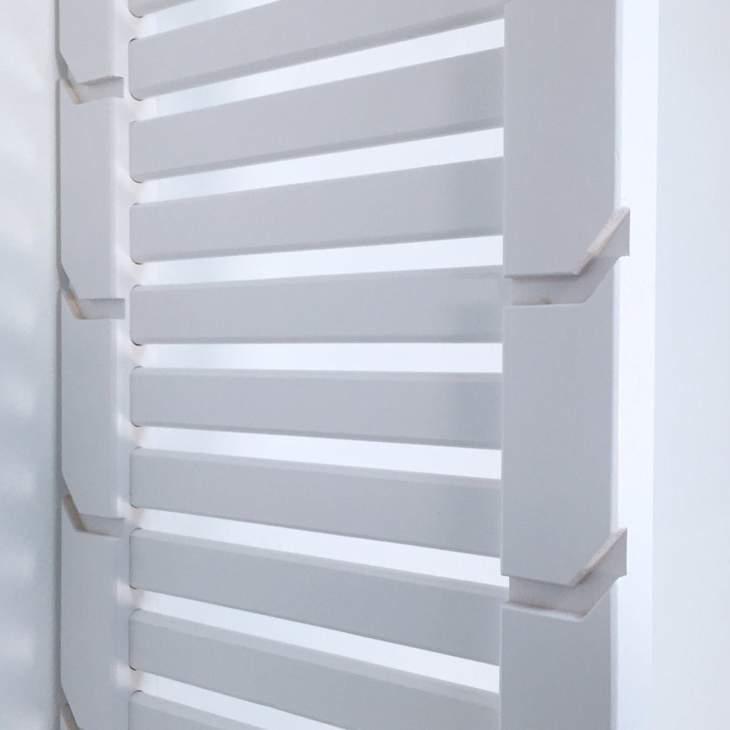 Woodcrest White 12in Tower with Shelves