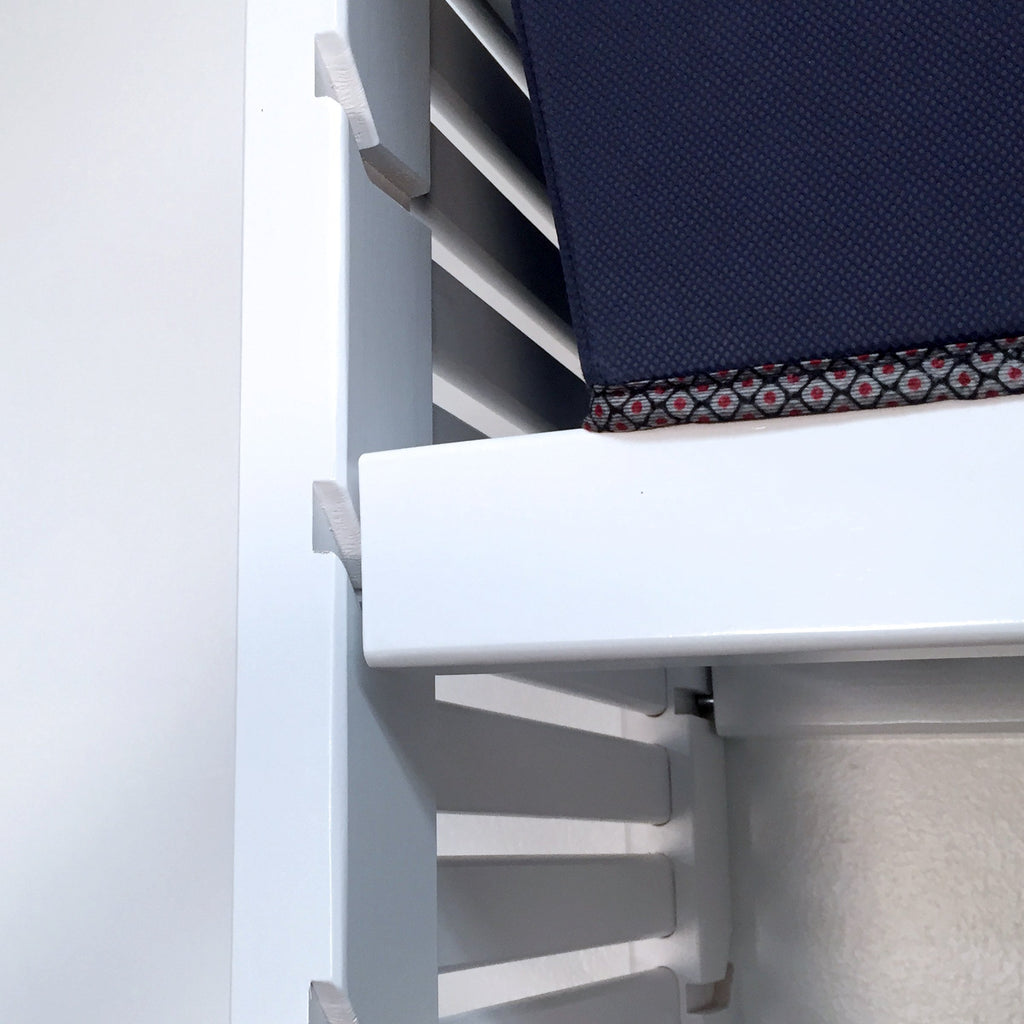 Woodcrest White 12in Tower with Shelves