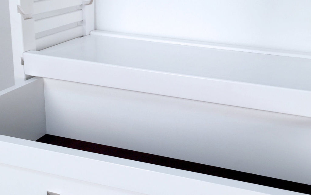 Woodcrest White 16in Tower with Drawer and Laundry