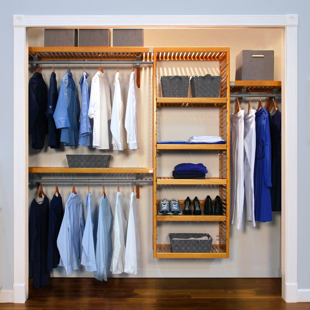 Honey Maple Deluxe 16" Deep Closet-In-A-Box Organizer