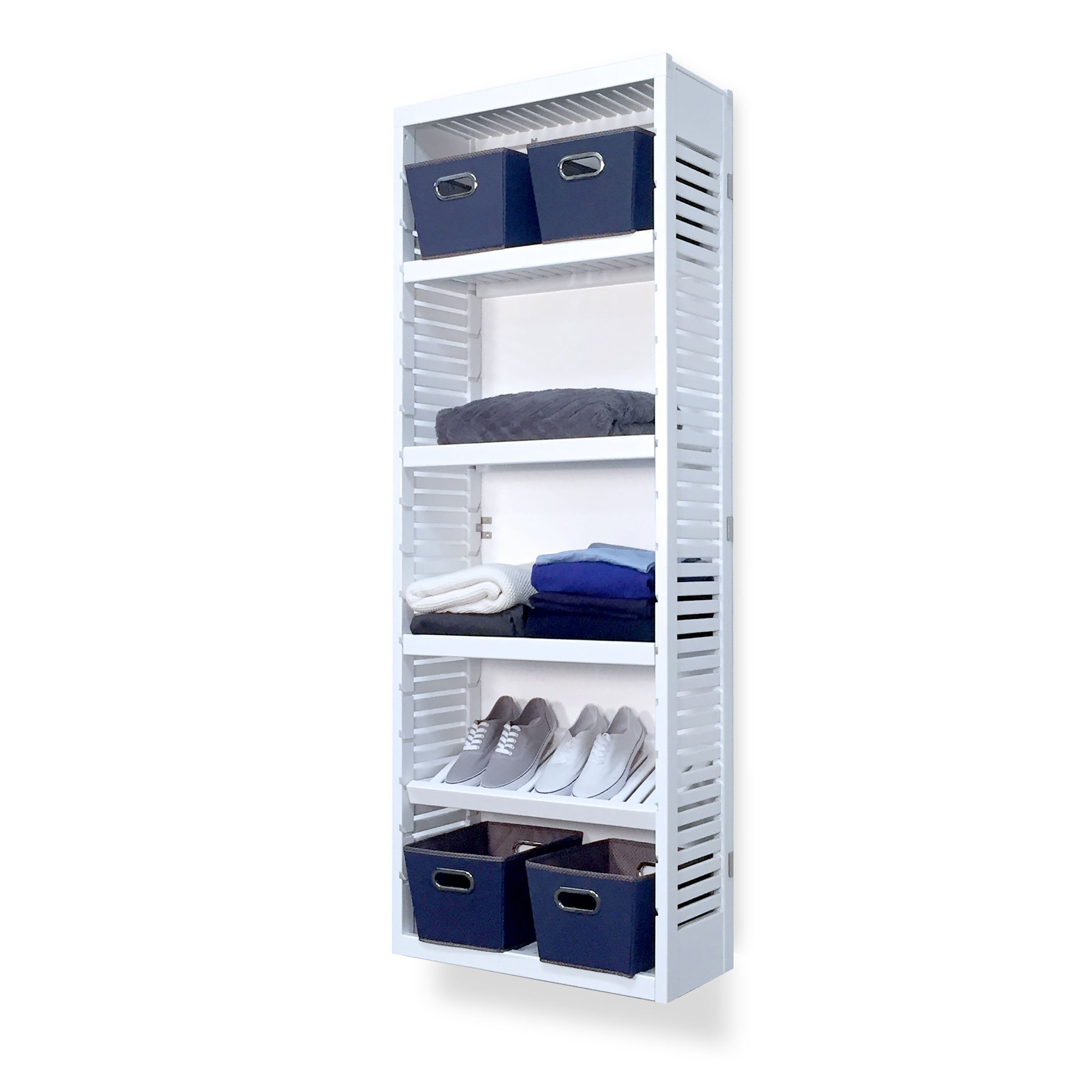 Woodcrest White 12in Tower with Shelves – John Louis Home Canada