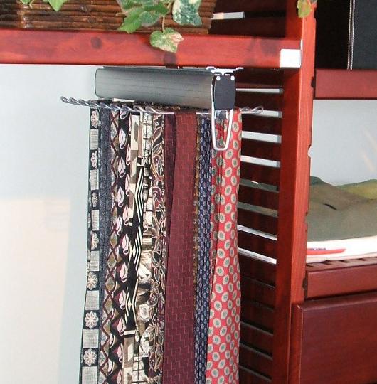 Under Shelf Mount Tie & Belt Rack for 12" Deep John Louis Home Shelving and Closet Organizer System