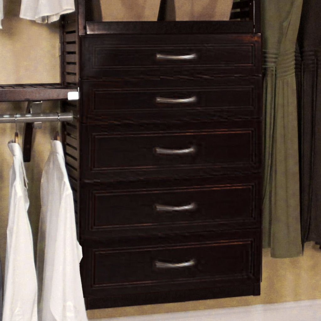 Woodcrest Espresso 6" High x 16" Deep Drawers